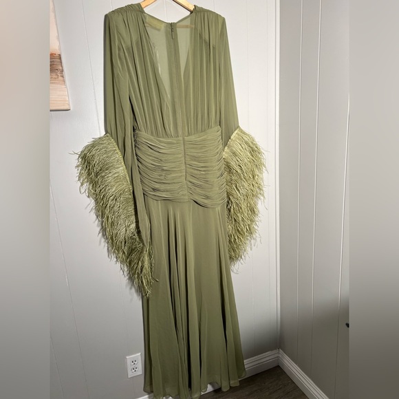 BRONX AND BANCO
Geisha Feather-cuff Gown in Chiffon - Picture 10 of 12